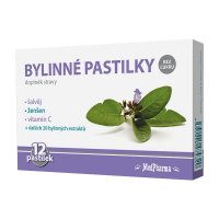 Medpharma Bylinné pastilky bez cukru šalvěj 12 ks