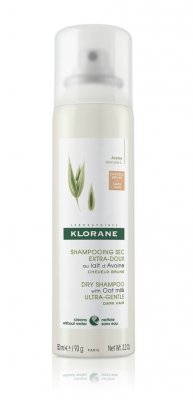 KLORANE Velmi jemný suchý šampon s ovesným mlékem na tmavé vlasy 150 ml