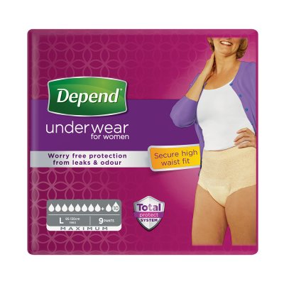 Depend Maximum pro ženy L natahovací kalhotky 9 ks