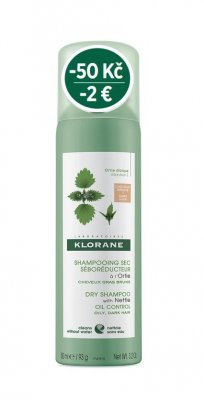KLORANE Suchý šampon s výtažkem z kopřivy pro tmavé vlasy 150 ml