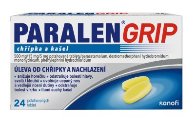 Paralen® Grip chřipka a kašel 500/15/5mg 24 tablet