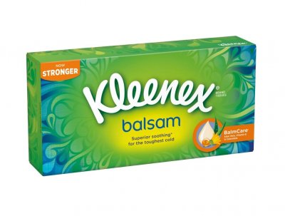 Kleenex Balsam papírové kapesníčky v krabičce 3-vrstvé 72 ks