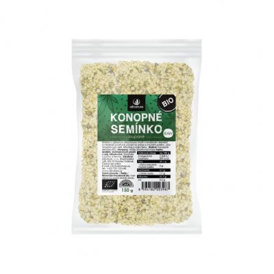 Allnature Loupané konopné semínko BIO RAW 150 g