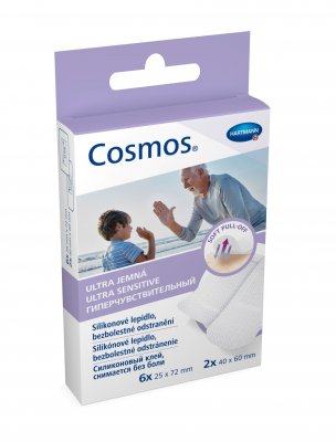 Cosmos Ultra jemná náplast dělená 6 ks 25 x 72 mm + 2 ks 40 x 60 mm