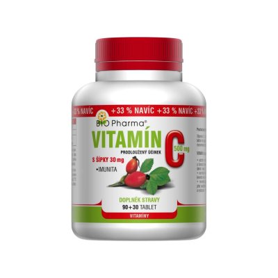 Vitamín C 500mg s šípky prodl.účinek tbl.90+30