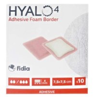 HYALO4 ADHESIVE SILICONE BORDER FOAM DRESSING 7,5 X 7,5 CM ADHEZIVNÍ PĚNOVÉ KRYTÍ SE SILIKONEM A LEPÍCÍM OKRA