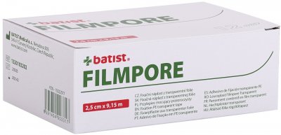 NÁPLAST HYPOALERGENNÍ FILMPORE 2,5CMX9,15M,NÁPLAST TRANSPARENTNÍ,TRHATELNÁ V OBOU