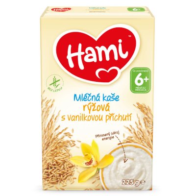 Hami ml.kaše rýžová s vanilkovou příchutí 225g 6M