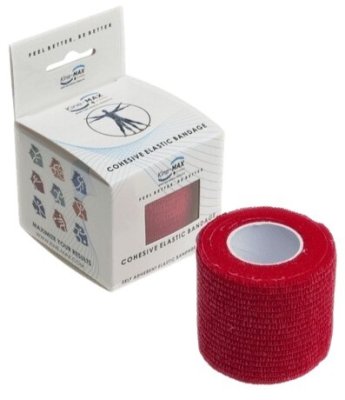 KineMAX Cohesive elast.samofix. 2.5cmx4.5m červené
