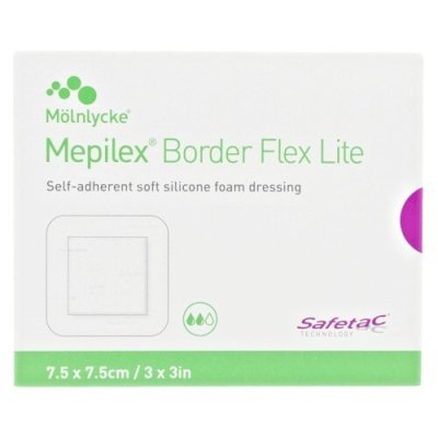 MEPILEX BORDER FLEX LITE samolepící pěnové krytí 7,5X7,5 CM, 5 KS