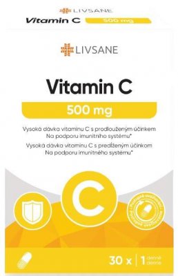 LIVSANE Vitamin C 500mg vysoká dávka cps.30