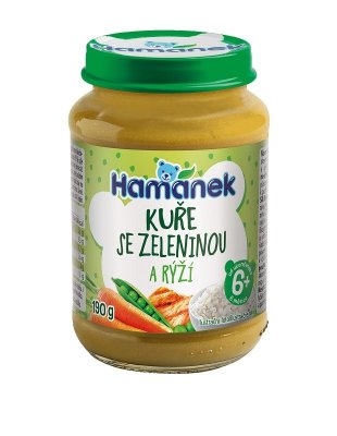 Hamánek Kuře se zeleninou a rýží 190g 6m+