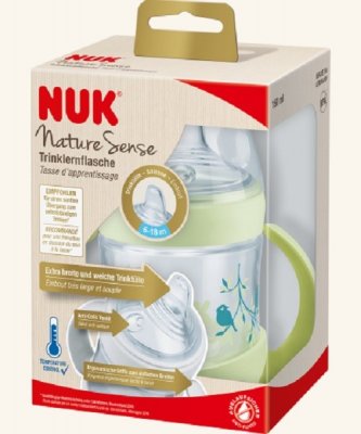 NUK Nature Sense láhev na učení s kon.tep.150ml 6-18m 743929