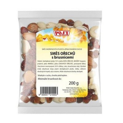POEX směs ořechů s brusnicemi 200g