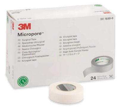 3M Micropore papírová náplast 1530-0 bílá 1,25 cm x 9,1 m 24 ks