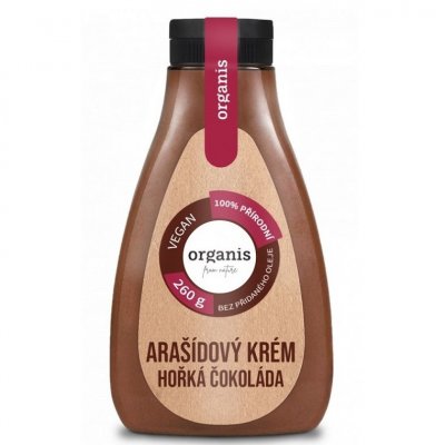 Organis Arašídový krém hořká čokoláda 260g Organis Arašídový krém hořká čokoláda 260g