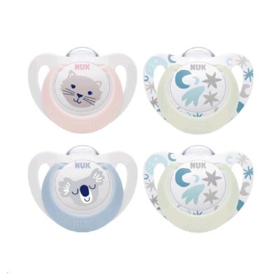 NUK STAR Dudlík Day&Night 2ks BOX 0-6m.