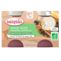 Babybio Brassé z ovesného mléka banán borůvka 2x130g