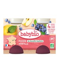 BABYBIO Ovocný příkrm jablko borůvky 2x130g