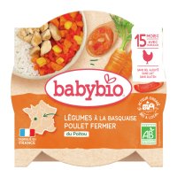 BABYBIO Příkrm zelenina s farmářským kuřetem a rýží 260g BABYBIO Příkrm zelenina s farmářským kuřetem a rýží 260g