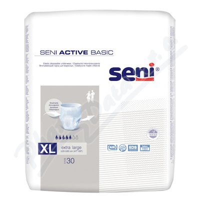 SENI ACTIVE BASIC EXTRA LARGE KALHOTKY ABSORPČNÍ NATAHOVACÍ, BOKY 120 - 160 cm 30 ks