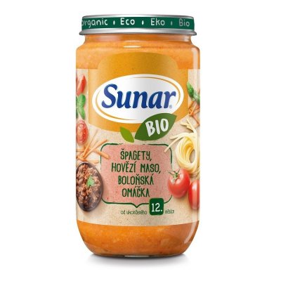 Sunar BIO příkrm Špagety hovězí maso boloňská omáčka 235g