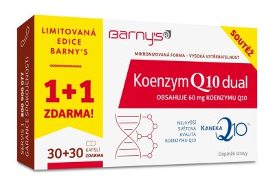 Barny´s Koenzym Q10 Dual 60 mg 30+30 kapslí ZDARMA