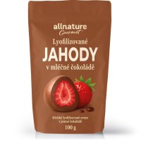 Allnature Jahody sušené mrazem v mléčné čoko 100g