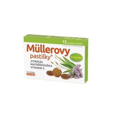 Dr. Müller Müllerovy pastilky jitrocel, mateřídouška a vitamin C 12 pastilek Dr. Müller Müllerovy pastilky jitrocel, mateřídouška a vitamin C 12 pastilek