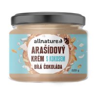Allnature Arašídový krém bílá čokoláda/kokos 220g