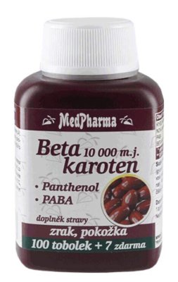 Medpharma Beta karoten 10.000 m.j.+ Panthenol + PABA 107 tobolek