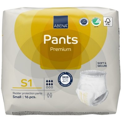 ABENA PANTS PREMIUM S1 KALHOTKY ABSORPČNÍ NAVLÉKACÍ, PRODYŠNÉ, BOKY 60-90