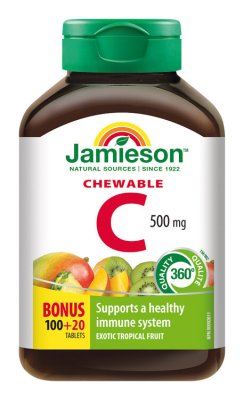 Jamieson Vitamín C 500 mg tropické ovoce 120 cucacích tablet