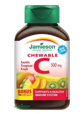 Jamieson Vitamín C 500 mg tropické ovoce 120 cucacích tablet