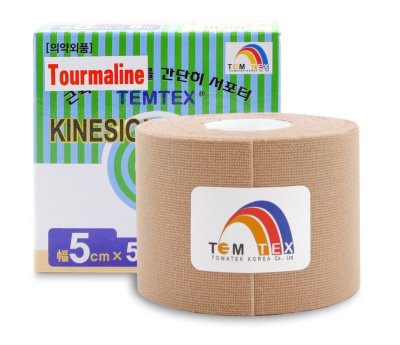 TEMTEX Kinesio tape Tourmaline 5 cm x 5 m tejpovací páska béžová