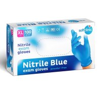 SOFTCLINIC Nitril modré nepudrované 100 ks