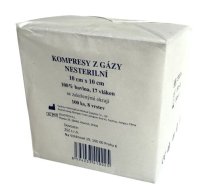 Gáza kompresy nesterilní 10x10cm/100ks 8vrstev Gáza kompresy nesterilní 10x10cm/100ks 8vrstev