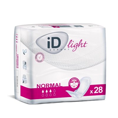 VLOŽKY ABSORPČNÍ ID EXPERT LIGHT NORMAL 350ML,COTTON FEEL,28KS