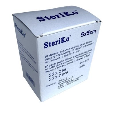 Gáza kompr.ster.Steriko 5x5/25x2 8 vrstev Gáza kompr.ster.Steriko 5x5/25x2 8 vrstev