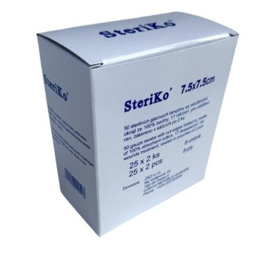 Gáza kompr.ster.Steriko 7.5x7.5/25x2 8 vrstev Gáza kompr.ster.Steriko 7.5x7.5/25x2 8 vrstev