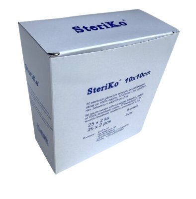 Gáza kompr.ster.Steriko 10x10/25x2 8 vrstev Gáza kompr.ster.Steriko 10x10/25x2 8 vrstev