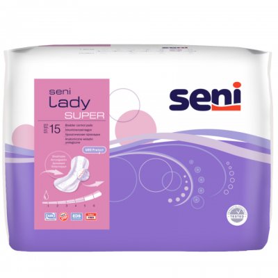 SENI LADY SUPER VLOŽKY ABSORPČNÍ PRO ŽENY, 20X37CM, SAVOST 800ML,