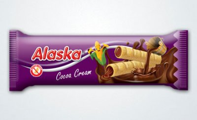 Kukuřičné trubičky Alaska kakaové 18g