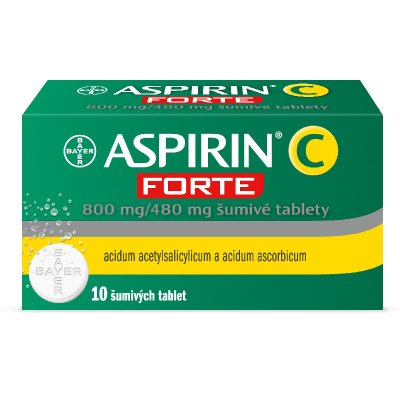 ASPIRIN C FORTE ŠUMIVÉ TABLETY - 800MG/480MG TBL EFF 10