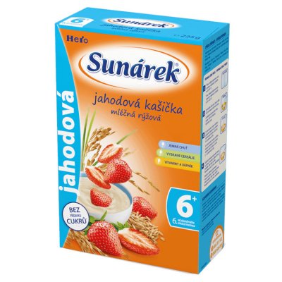 Sunárek Jahodová kašička mléčná 225 g