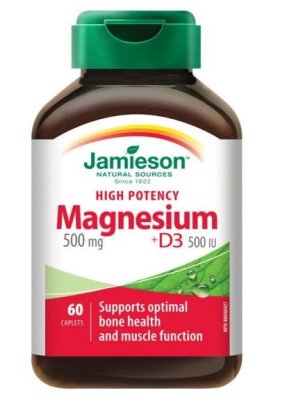 Jamieson Hořčík 500 mg s vitaminem D3 500 IU 60 tablet