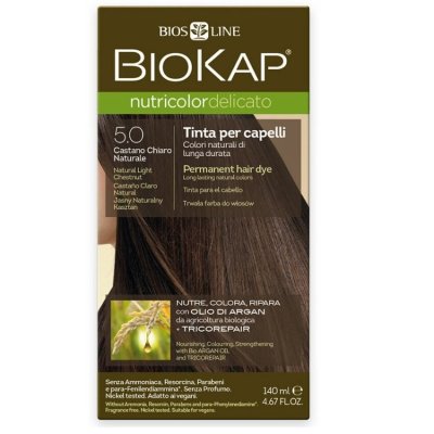 BIOKAP Nutricolor Delicato 5.0 Kaštanová přírodní světlá barva na vlasy 140 ml