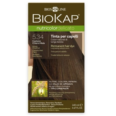 BIOKAP Nutricolor Delicato 5.34 Medová kaštanová barva na vlasy 140 ml