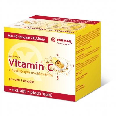 Farmax Vitamin C postupně uvolňujících 90+30 tobolek