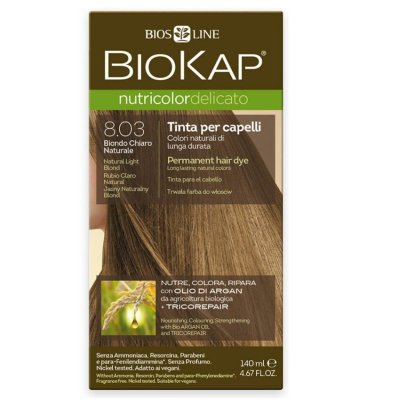 BIOKAP Nutricolor Delicato 8.03 Blond přírodní světlá barva na vlasy 140 ml